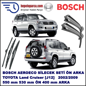 TOYOTA Land Cruiser [J12] 09,2002-08,2009 Bosch Aeroeco Ön ve Arka Silecek Takımı