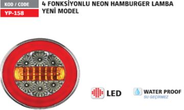 YP-158 NEON HAMBURGER STOP LAMBA YENİ MODEL 24V