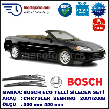 CHRYSLER Sebring Convertible [JR] 01.01-08.08 550 / 550 mm. BOSCH ECO Telli Silecek 2'li Takım