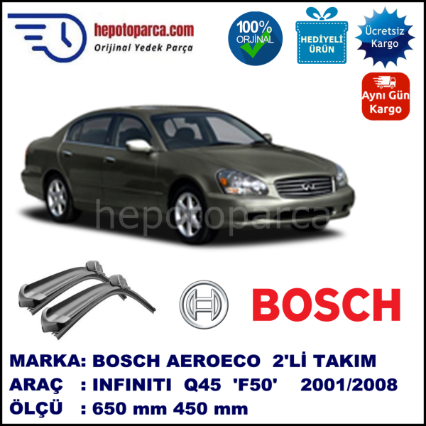 INFINITI Q45 [F50] 01.2001-..., 650 / 450 mm. BOSCH AEROECO Aparatlı Muz Silecek