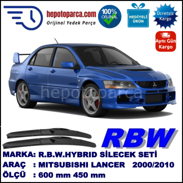 MITSUBISHI Lancer [CS/CT] 12.00-04.10 600 / 450 mm. RBW Hybrid Silecek Seti. U Kanca Uyumlu Hibrit