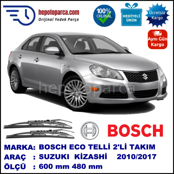 SUZUKI Kizashi  06.10-... 600 / 480 mm. BOSCH ECO Telli Silecek 2'li Takım