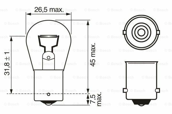 Ampul - Longlife Daytime - 12 V - P21W - 21 W - BA BA15s Tekli raf ambalajı