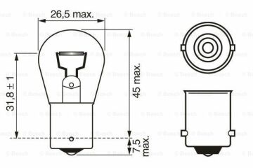 Ampul - Longlife Daytime - 12 V - P21W - 21 W - BA BA15s Tekli raf ambalajı