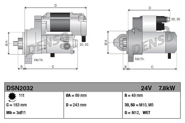 DSN2032 MARŞ MOTORU 7.8KW 24V CASE İVECO 428080-8920 428000-8920 84277437 5801404396 84277437 5801404396