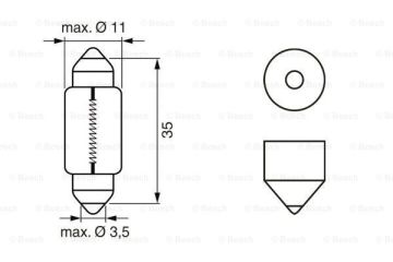 Ampul - Longlife Daytime - 12 V - C5W - 5 W - SV8, SV8,5-8 Tekli raf ambalajı