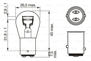 Ampul - Longlife Daytime - 12 V - P21/5W - 21/5 W  BAY15d Tekli raf ambalajı