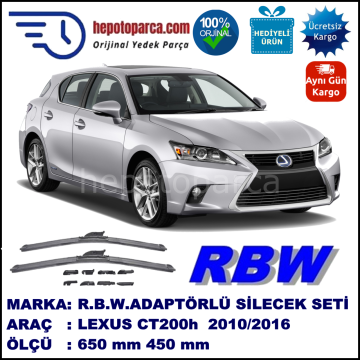 LEXUS CT200h  12.2010-..., 650 / 450 mm.  RBW  ADAPTÖRLÜ MUZ SİLECEK SETİ