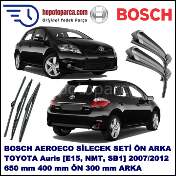 TOYOTA Auris [E15, NMT, SB1] 02,2007-10,2012 Bosch Aeroeco Ön ve Arka Silecek Takımı