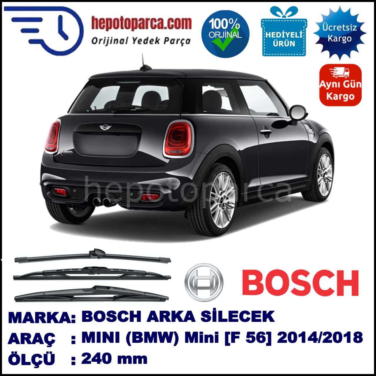 MINI (BMW) Mini [F 56] 240 mm 03.2014-... BOSCH Arka Silecek
