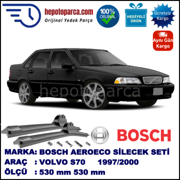 VOLVO S70  01.1997-07.2000, 530 / 530 mm. BOSCH AEROECO Aparatlı Muz Silecek