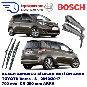 TOYOTA Verso-S   11,2010-,,, Bosch Aeroeco Ön ve Arka Silecek Takımı