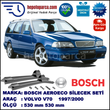 VOLVO V70 I  01.1997-03.2000, 530 / 530 mm. BOSCH AEROECO Aparatlı Muz Silecek