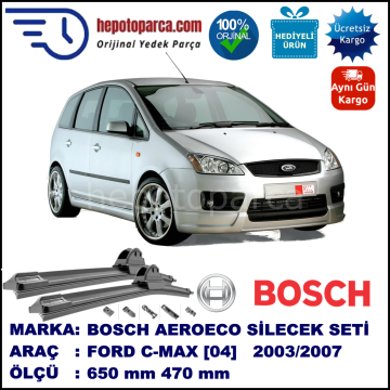 FORD Focus C-MAX [04] 06.2003-03.2007, 650 / 470 mm. BOSCH AEROECO Aparatlı Muz Silecek