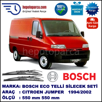 CITROEN Jumper [U5, 23] 02.94-05.06 550 / 550 mm. BOSCH ECO Telli Silecek 2'li Takım