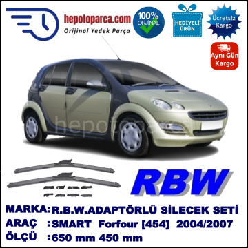 SMART (MCC) Forfour [454] 01.2004-06.2007, 650 / 450 mm.  RBW  ADAPTÖRLÜ MUZ SİLECEK SETİ