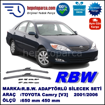 TOYOTA Camry [V3] 08.2001-01.2006, 650 / 450 mm.  RBW  ADAPTÖRLÜ MUZ SİLECEK SETİ