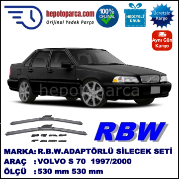VOLVO S70  01.1997-07.2000, 530 / 530 mm.  RBW  ADAPTÖRLÜ MUZ SİLECEK SETİ