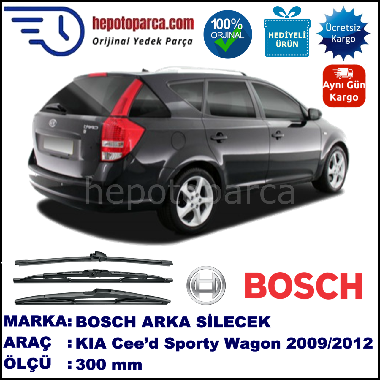 KIA Cee’d Sporty Wagon [ED/FF2] 300 mm 07.2009-12.2012 BOSCH Arka Silecek