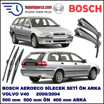 VOLVO V40 I  05,2000-06,2004 Bosch Aeroeco Ön ve Arka Silecek Takımı