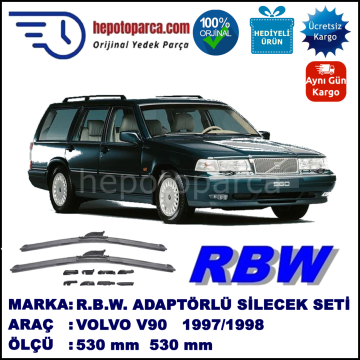 VOLVO V90  01.1997-07.1998, 530 / 530 mm.  RBW  ADAPTÖRLÜ MUZ SİLECEK SETİ
