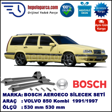 VOLVO 850 Kombi  09.1991-07.1997, 530 / 530 mm. BOSCH AEROECO Aparatlı Muz Silecek