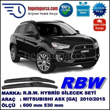 MITSUBISHI ASX [GA] 04.10-... 600 / 530 mm. RBW Hybrid Silecek Seti. U Kanca Uyumlu Hibrit