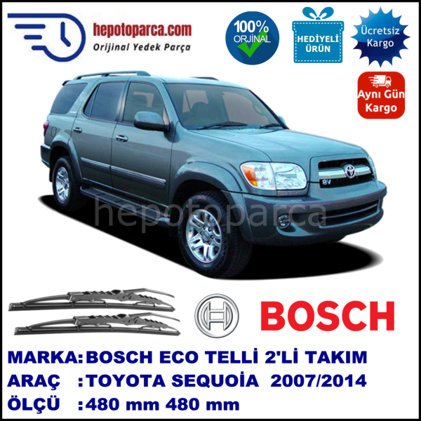 TOYOTA Sequoia  09.07-... 480 / 480 mm. BOSCH ECO Telli Silecek 2'li Takım
