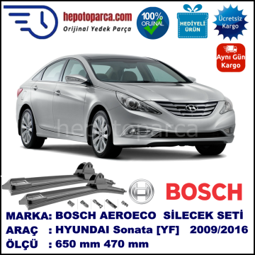 HYUNDAI Sonata [YF] 09.2009-..., 650 / 470 mm. BOSCH AEROECO Aparatlı Muz Silecek