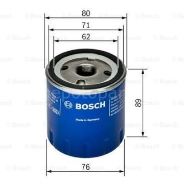 PEUGEOT 206 2.0 HDi 04.1999 - 10.2005 BOSCH YAĞ FİLTRESİ filitre