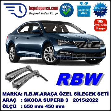 ŠKODA SUPERB 3 MUZ SİLECEK TAKIMI RBW ARACA ÖZEL (2015→)