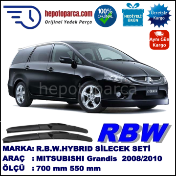 MITSUBISHI Grandis  02.08-11.10 700 / 550 mm. RBW Hybrid Silecek Seti. U Kanca Uyumlu Hibrit