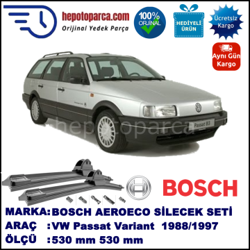 VW Passat Variant [315/35I/3A5] 04.1988-03.1997, 530 / 530 mm. BOSCH AEROECO Aparatlı Muz Silecek