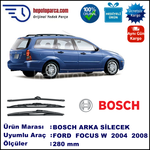 FORD Focus II Turnier [04, 08] 280 mm 07.2004-10.2008 BOSCH Arka Silecek