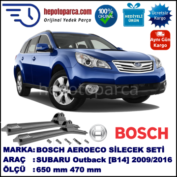 SUBARU Outback [B14] 06.2009-..., 650 / 470 mm. BOSCH AEROECO Aparatlı Muz Silecek