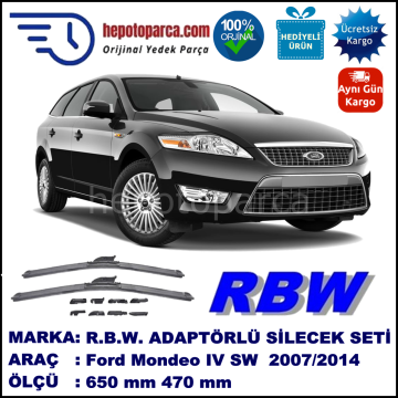 FORD Mondeo IV Turnier [07] 02.2007-..., 650 / 470 mm.  RBW  ADAPTÖRLÜ MUZ SİLECEK SETİ