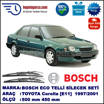 TOYOTA Corolla Sedan [E11] 04.97-09.01 500 / 450 mm. BOSCH ECO Telli Silecek 2'li Takım