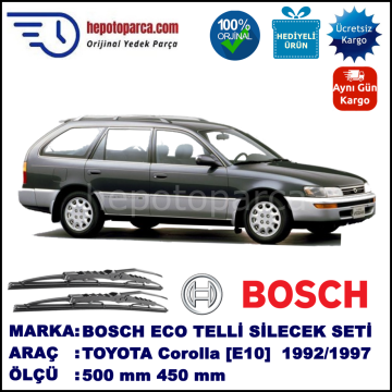 TOYOTA Corolla Wagon [E10] 05.92-04.97 500 / 450 mm. BOSCH ECO Telli Silecek 2'li Takım