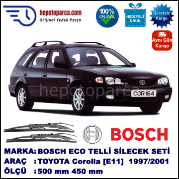 TOYOTA Corolla Wagon [E11] 04.97-09.01 500 / 450 mm. BOSCH ECO Telli Silecek 2'li Takım
