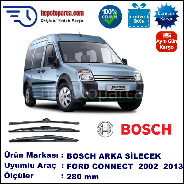 FORD Transit Connect [02] 280 mm 05.2002-08.2013 BOSCH Arka Silecek