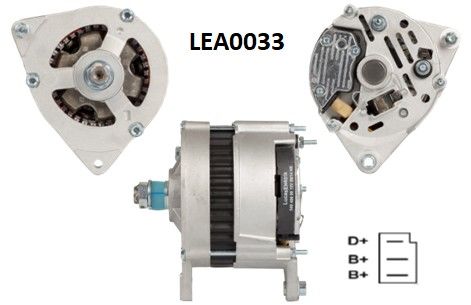 LEA0033  ALTERNATOR A127/14V/55A JCB 2CX,3CX, 406,410,412,415,420,520,525B...-MF 1014,1114,1134,154F,234C ..