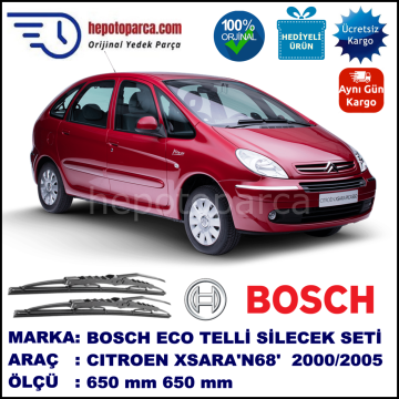 CITROEN Xsara Picasso [N68] 01.00-09.05 650 / 650 mm. BOSCH ECO Telli Silecek 2'li Takım