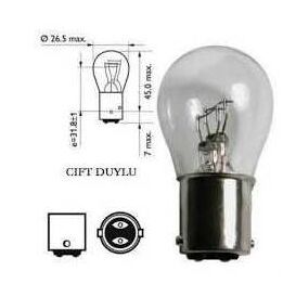 6V 21/5W MOTORSİKLET AMPÜLÜ ÇİFTLİ  DUY
