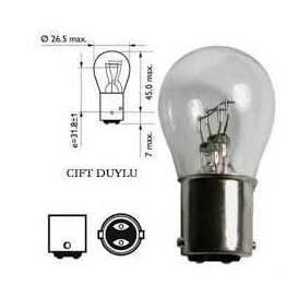 6V 21/5W MOTORSİKLET AMPÜLÜ ÇİFTLİ  DUY
