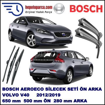 VOLVO V40 II  08,2012-,,, Bosch Aeroeco Ön ve Arka Silecek Takımı