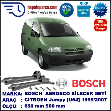 CITROEN Jumpy [U64] 10.1995-01.2007, 650 / 500 mm. BOSCH AEROECO Aparatlı Muz Silecek