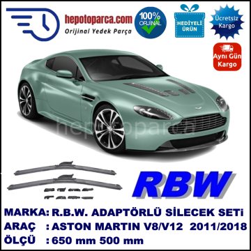 ASTON MARTIN V8/V12  07.2011-..., 650 / 500 mm.  RBW  ADAPTÖRLÜ MUZ SİLECEK SETİ