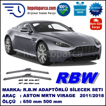 ASTON MARTIN Virage Coupe, Volante  07.2011-..., 650 / 500 mm.  RBW  ADAPTÖRLÜ MUZ SİLECEK SETİ