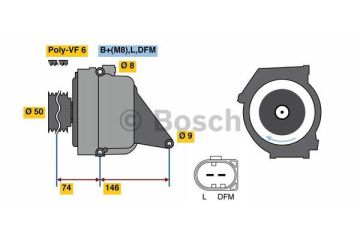 AlternatörMERCEDES-BENZ M-Klasse MB A0001500550; MB00015
