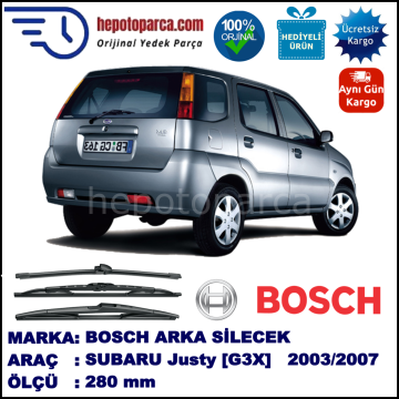 SUBARU Justy [G3X] 280 mm 09.2003-08.2007 BOSCH Arka Silecek